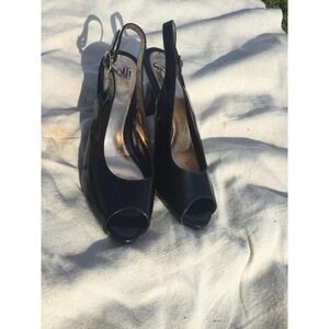 SOFFT womens slingback heels black adjustable patent leather 9.5 Scafati 1255511